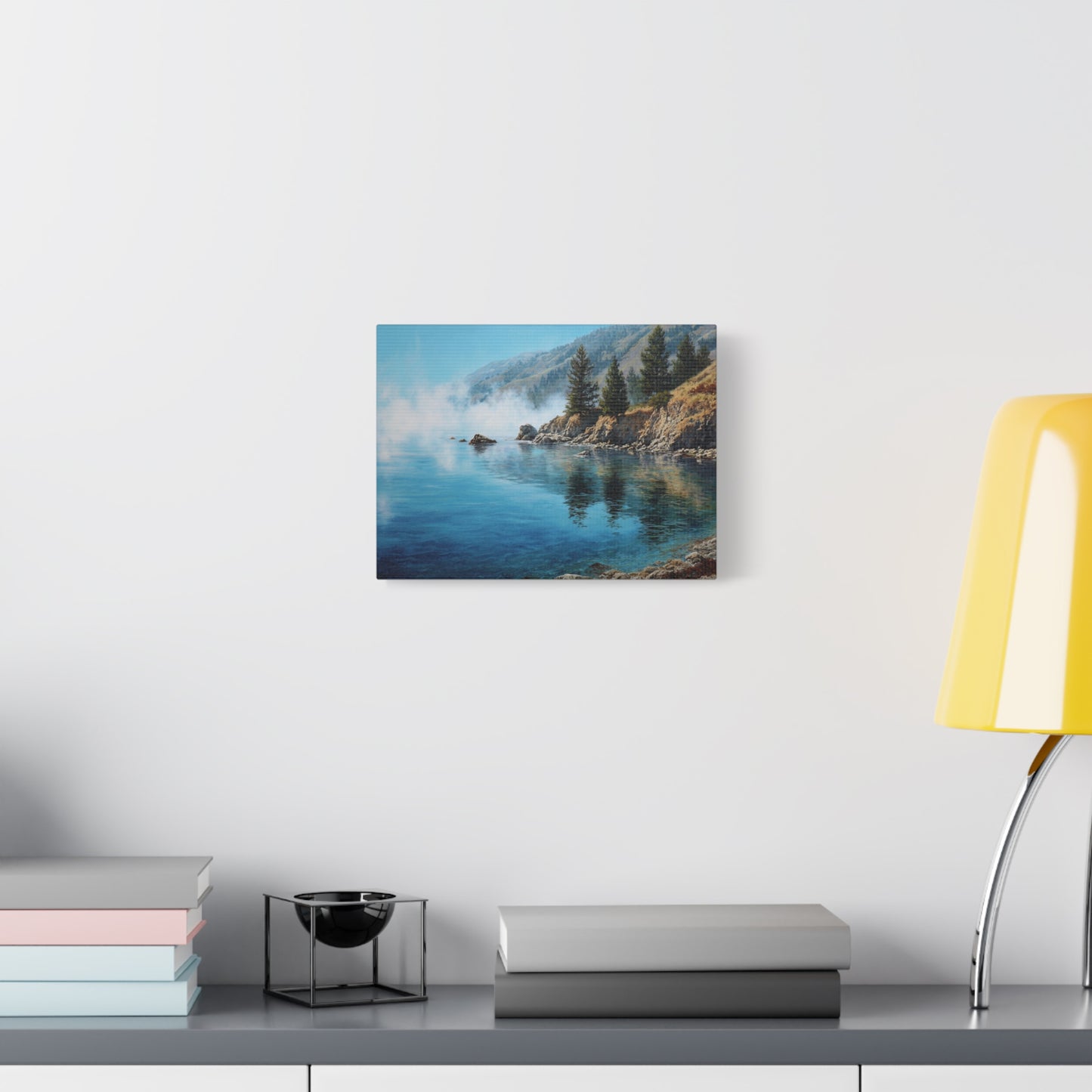 Coastal Mist Canvas Print — Tranquil Seaside Landscape Wall Art