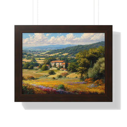 Tuscan Countryside Landscape Wall Art - Framed Art Print