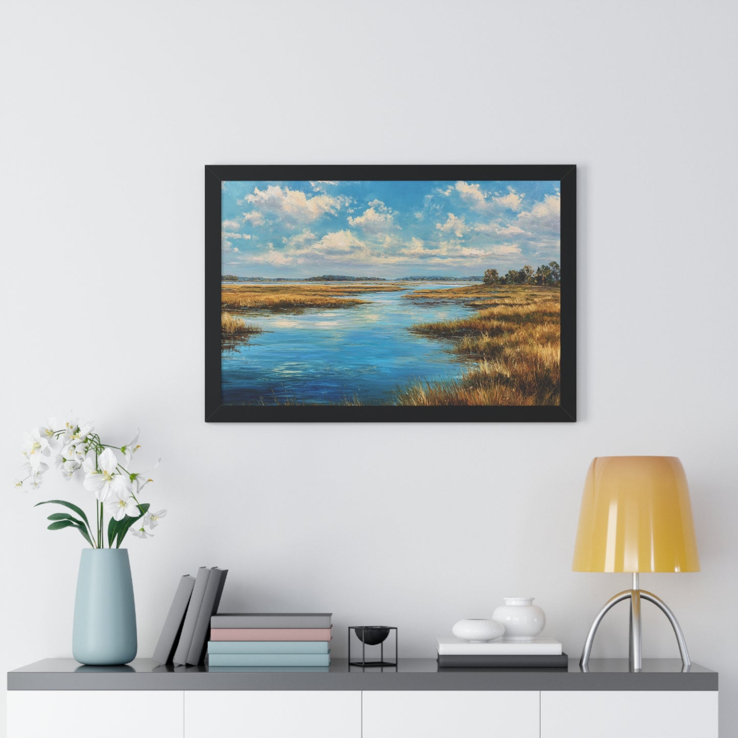 Coastal Marsh Seascape — Framed Wall Art Print