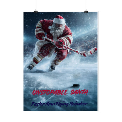 Santa Hockey Poster