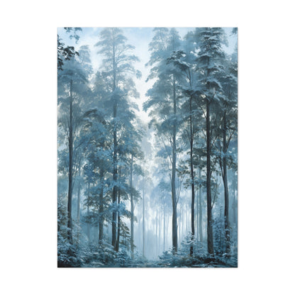 Misty Pine Forest Canvas Wall Art — Matte Stretched 1.25"