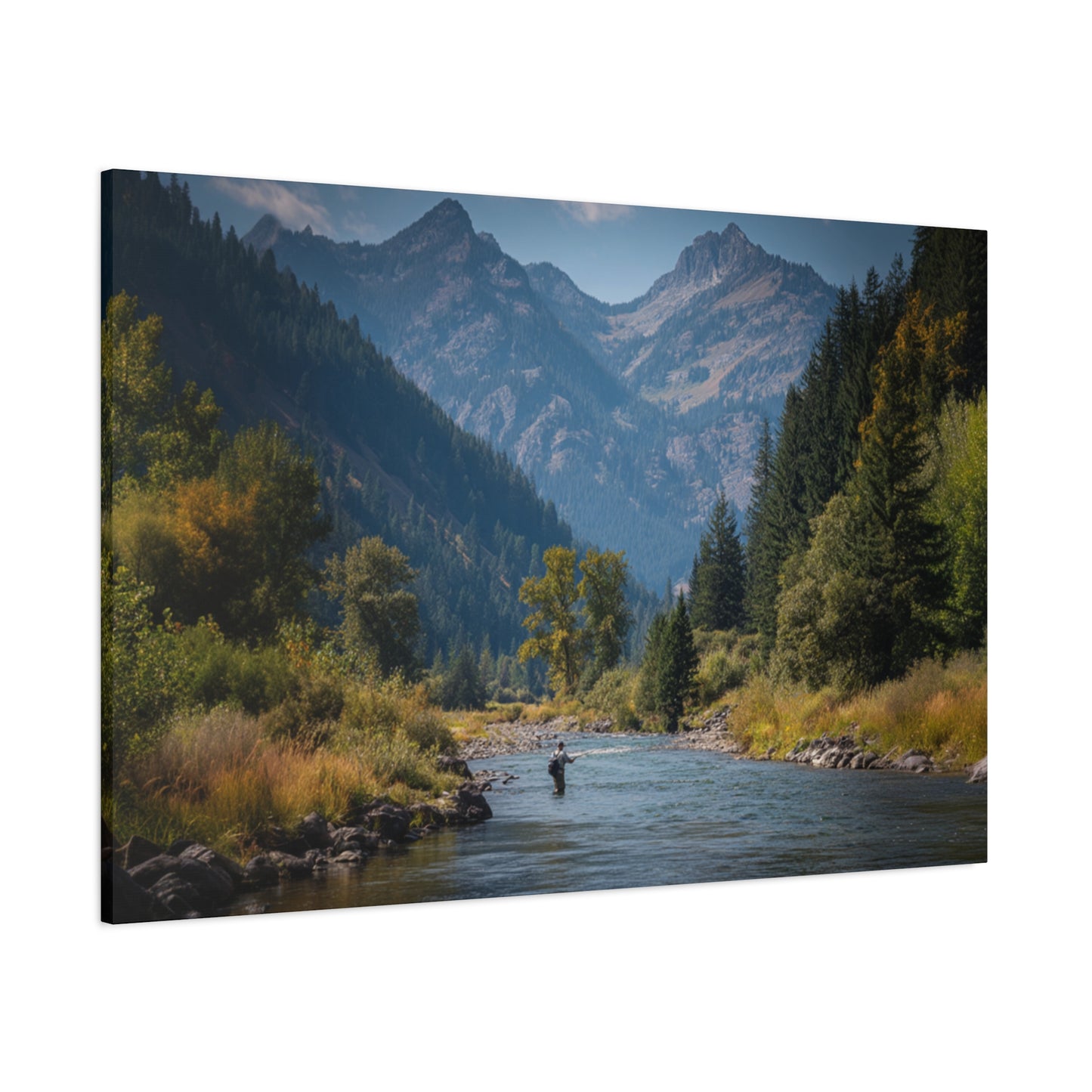 Canvas Art - Mountain Stream Fly Fishing