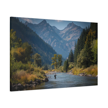 Canvas Art - Mountain Stream Fly Fishing
