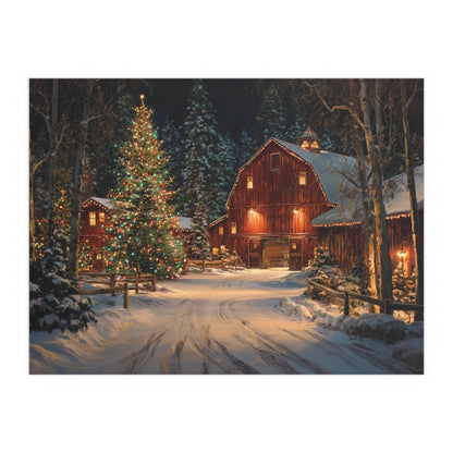 Christmas Barn Scene Silk Paper
