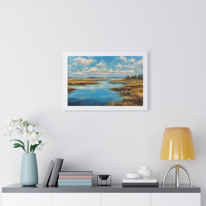 Coastal Marsh Seascape — Framed Wall Art Print