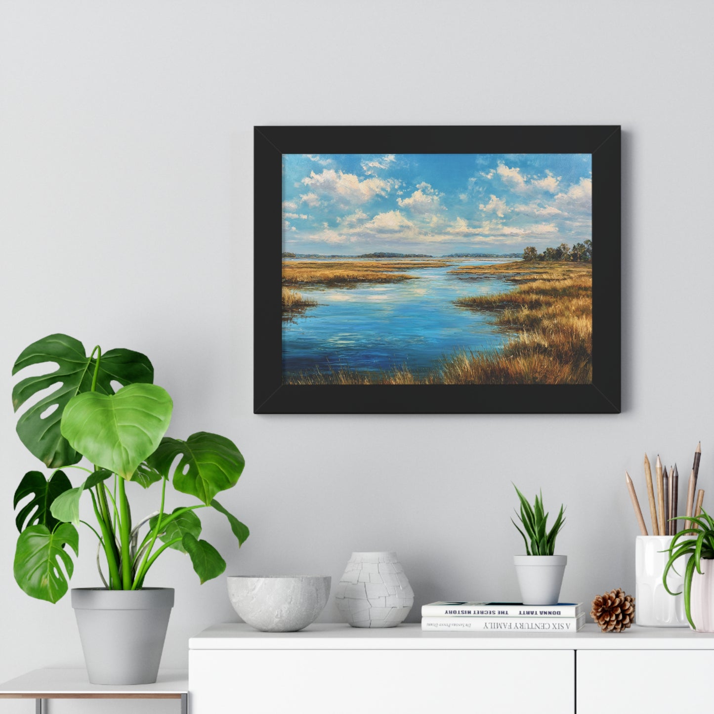 Coastal Marsh Seascape — Framed Wall Art Print