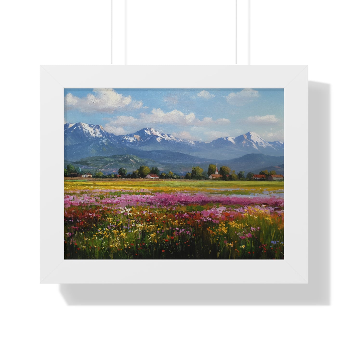 Framed Landscape Print — French Mountain Meadow Wall Art