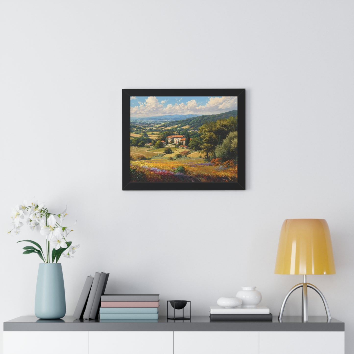 Tuscan Countryside Landscape Wall Art - Framed Art Print