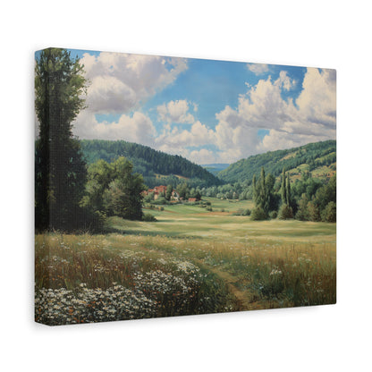 Countryside Meadow Canvas Print — Stretched Matte Wall Art