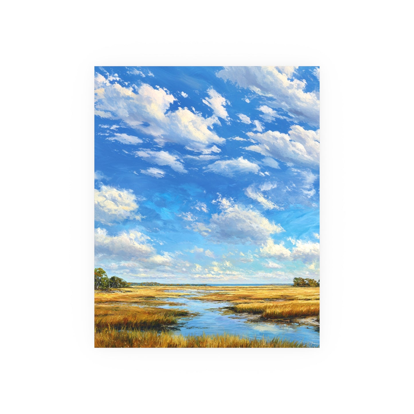 Marshland Sky Print — Beachy Coastal Landscape Wall Art