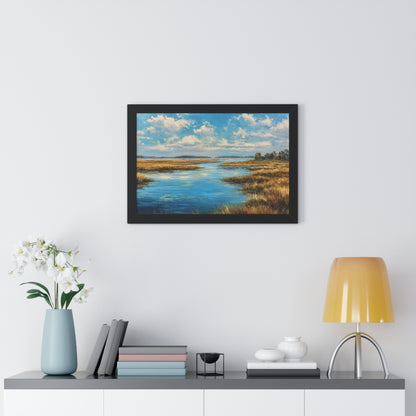 Coastal Marsh Seascape — Framed Wall Art Print