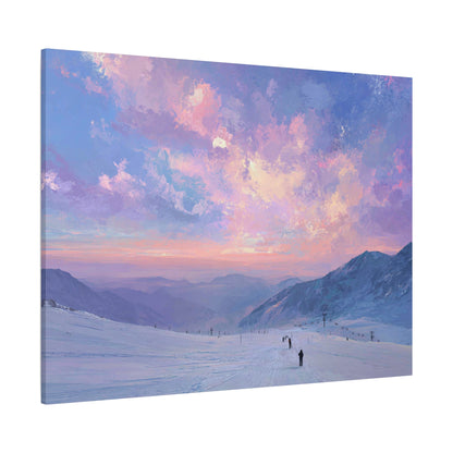 Canvas Art - Skiing Last Run of the Day Landscape