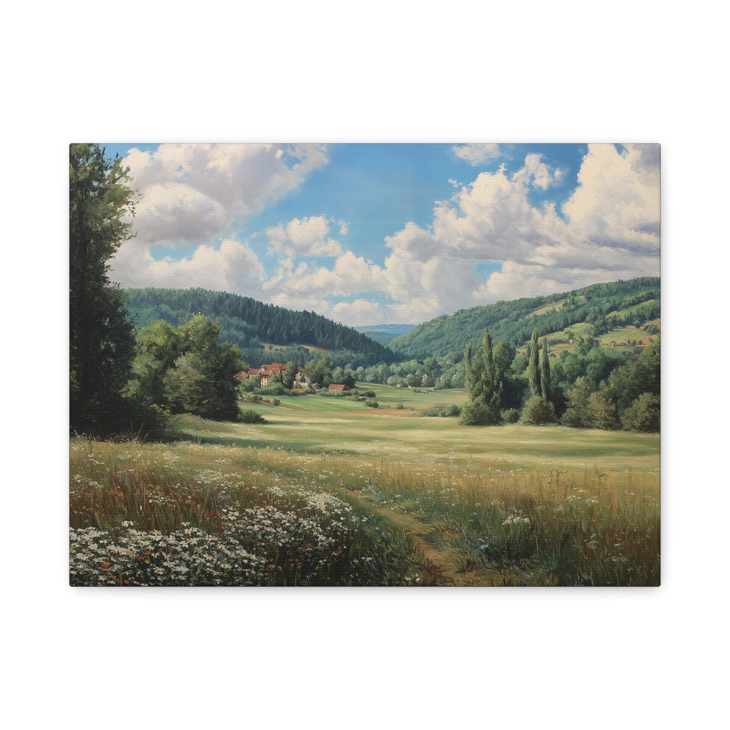Countryside Meadow Canvas Print — Stretched Matte Wall Art