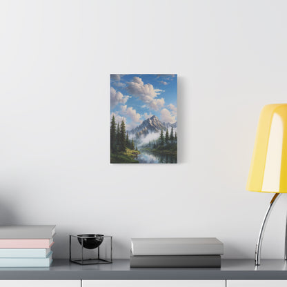 Mountain Lake Canvas Print — Serene Alpine Landscape Wall Art