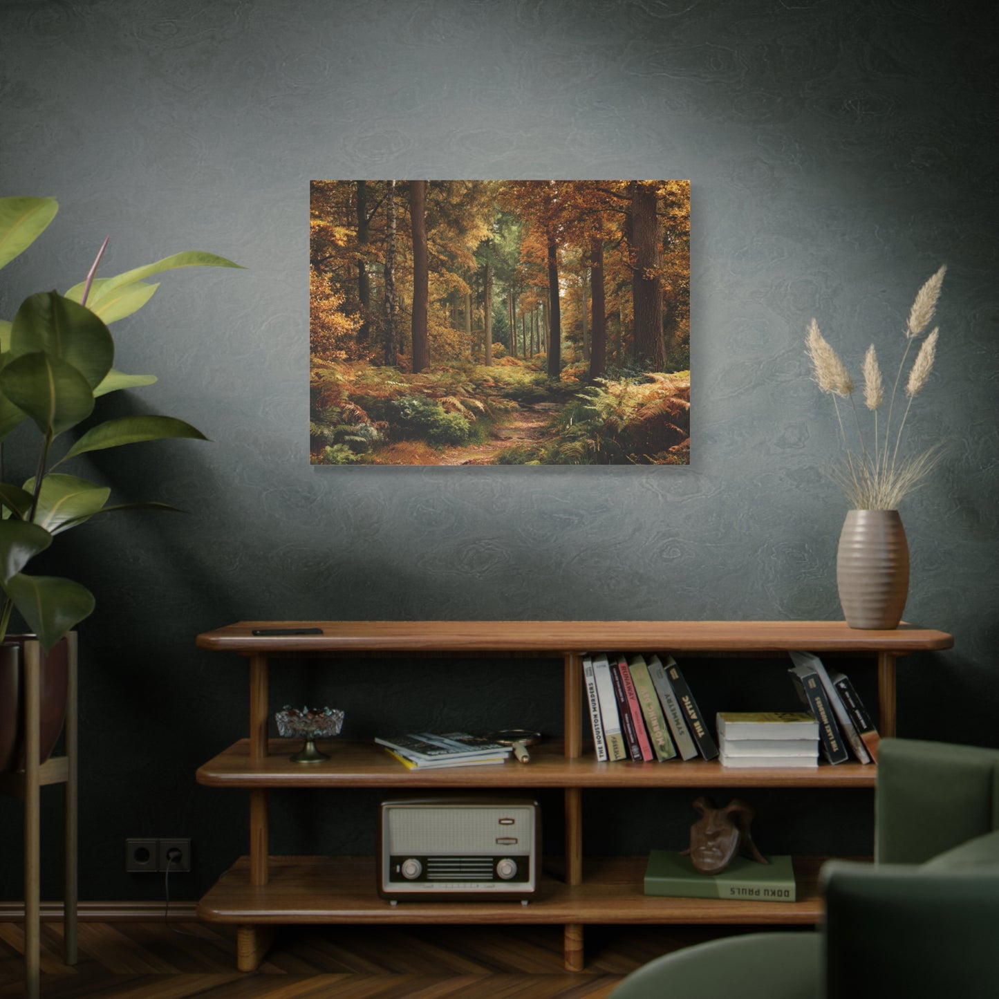 Autumn Forest Path Matte Canvas Wall Art — Stretched 1.25"
