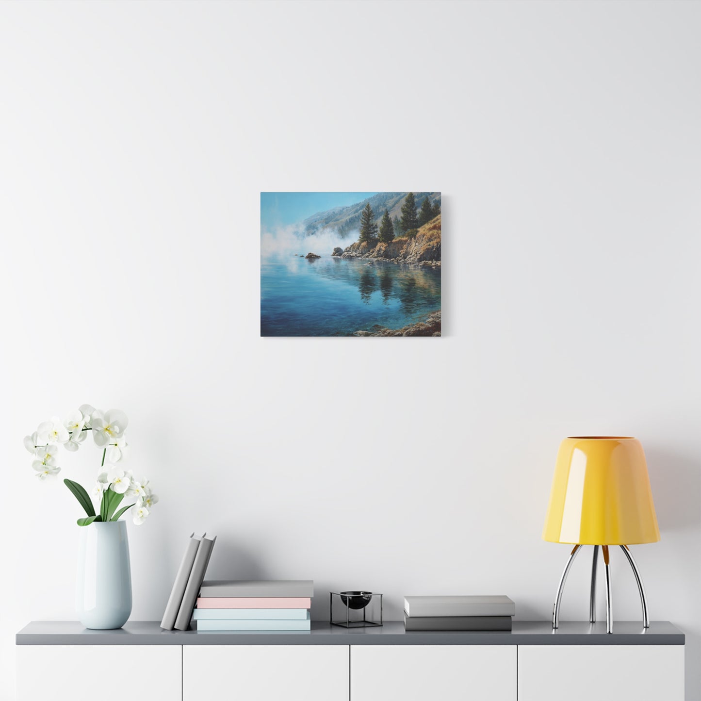 Coastal Mist Canvas Print — Tranquil Seaside Landscape Wall Art