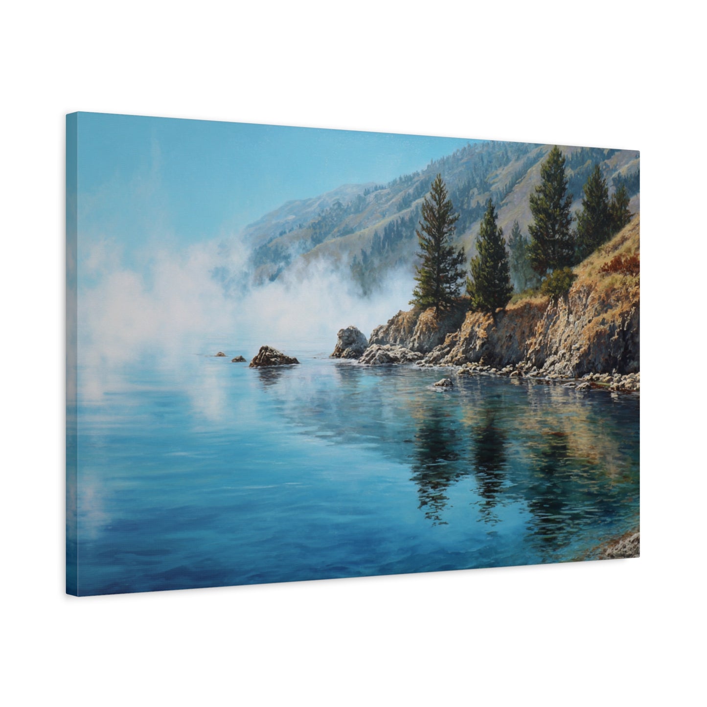 Coastal Mist Canvas Print — Tranquil Seaside Landscape Wall Art