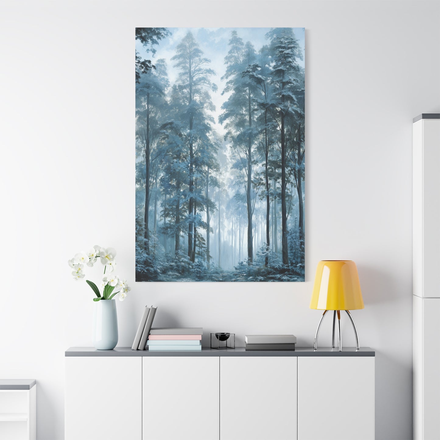 Misty Pine Forest Canvas Wall Art — Matte Stretched 1.25"