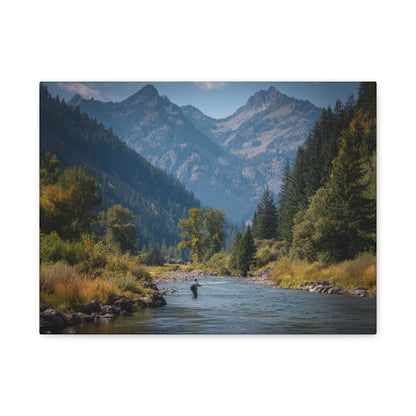 Canvas Art - Mountain Stream Fly Fishing