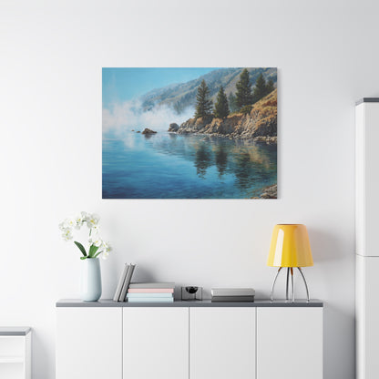 Coastal Mist Canvas Print — Tranquil Seaside Landscape Wall Art