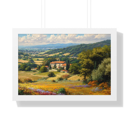 Tuscan Countryside Landscape Wall Art - Framed Art Print