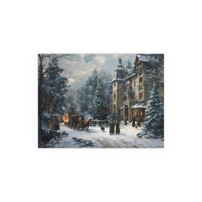 Victorian Winter Street Silk Paper Print — Indoor & Outdoor Decorative Print