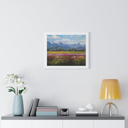 Framed Landscape Print — French Mountain Meadow Wall Art