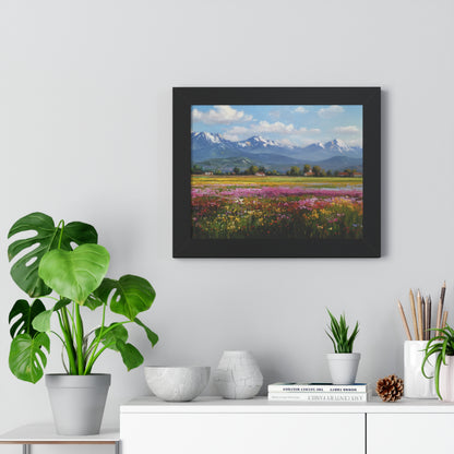 Framed Landscape Print — French Mountain Meadow Wall Art