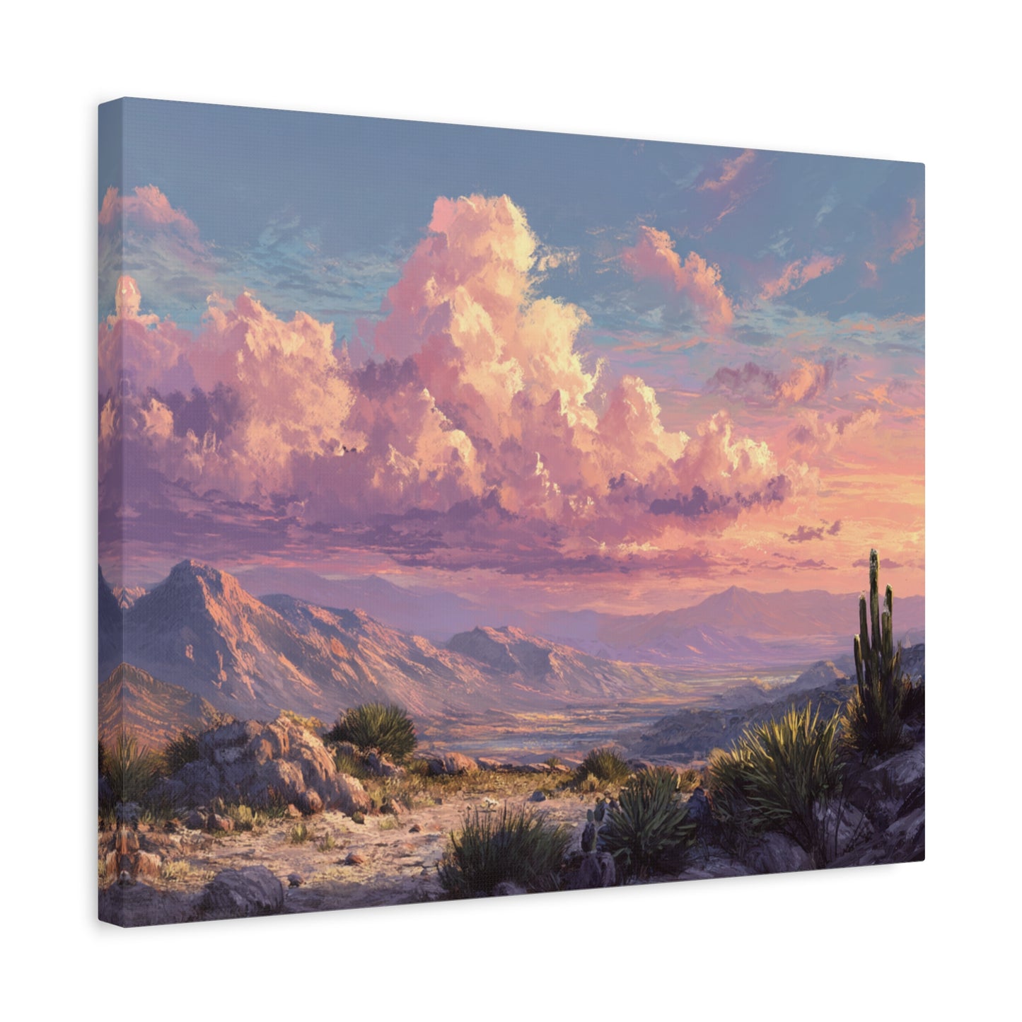 Desert Sunset Canvas Wall Art — Matte Stretched Landscape Print