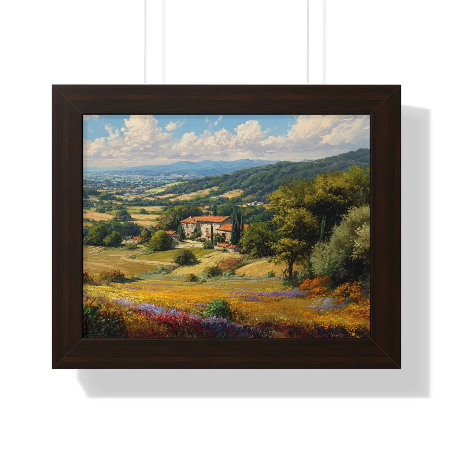 Tuscan Countryside Landscape Wall Art - Framed Art Print