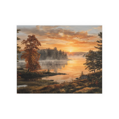 Autumn Sunrise Lake - Silk Paper Print