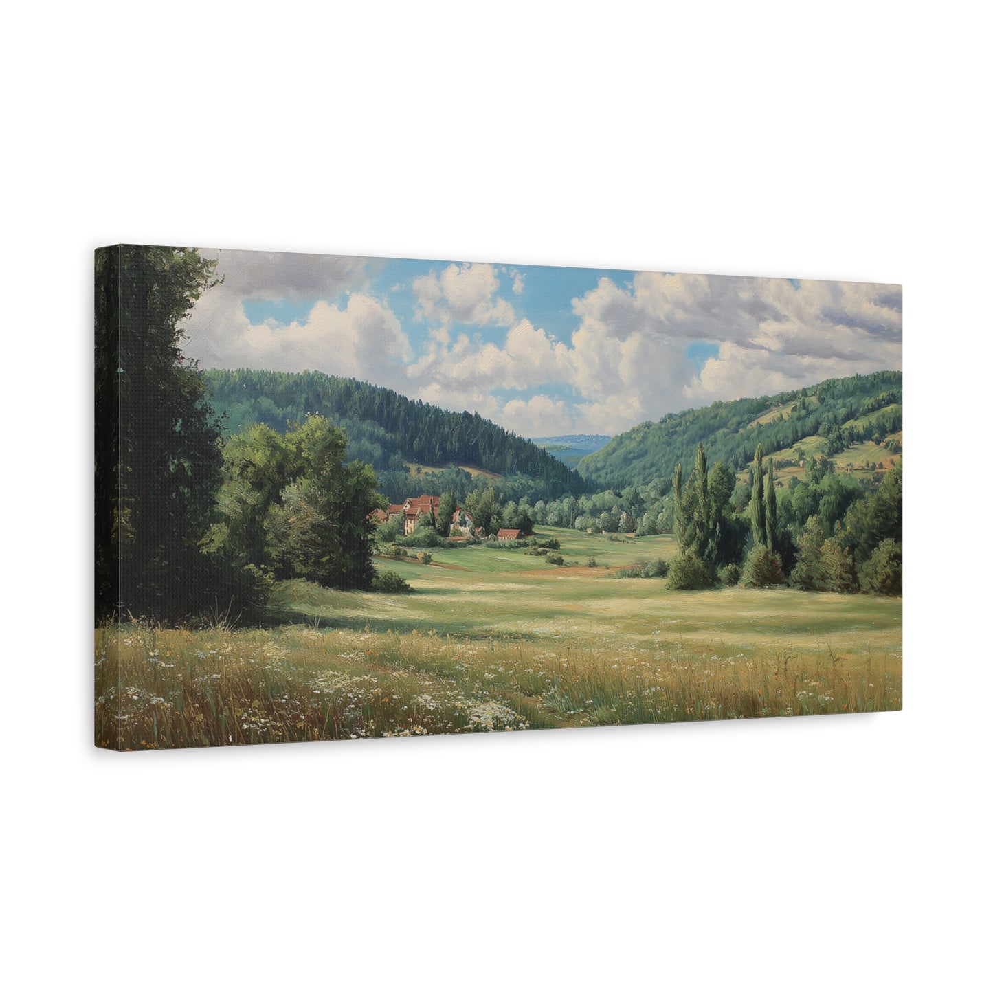 Countryside Meadow Canvas Print — Stretched Matte Wall Art