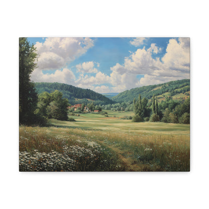 Countryside Meadow Canvas Print — Stretched Matte Wall Art