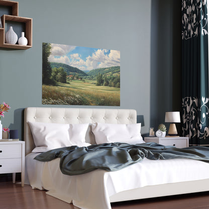 French Countryside Meadow — Silk Paper Print