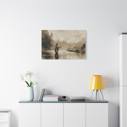 Vintage Fly Fishing Canvas Art