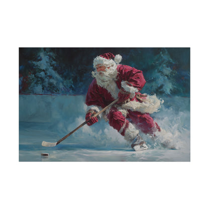 Holiday Hockey Santa Poster
