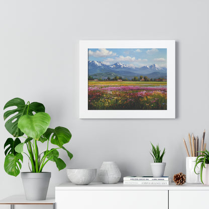 Framed Landscape Print — French Mountain Meadow Wall Art