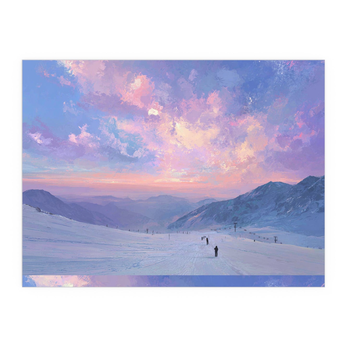 Last Run of the Day Ski Poster — Indoor/Outdoor Silk Print