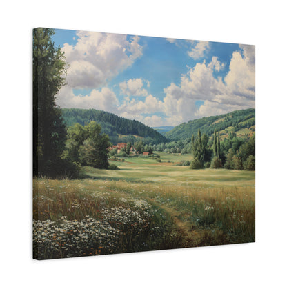 Countryside Meadow Canvas Print — Stretched Matte Wall Art