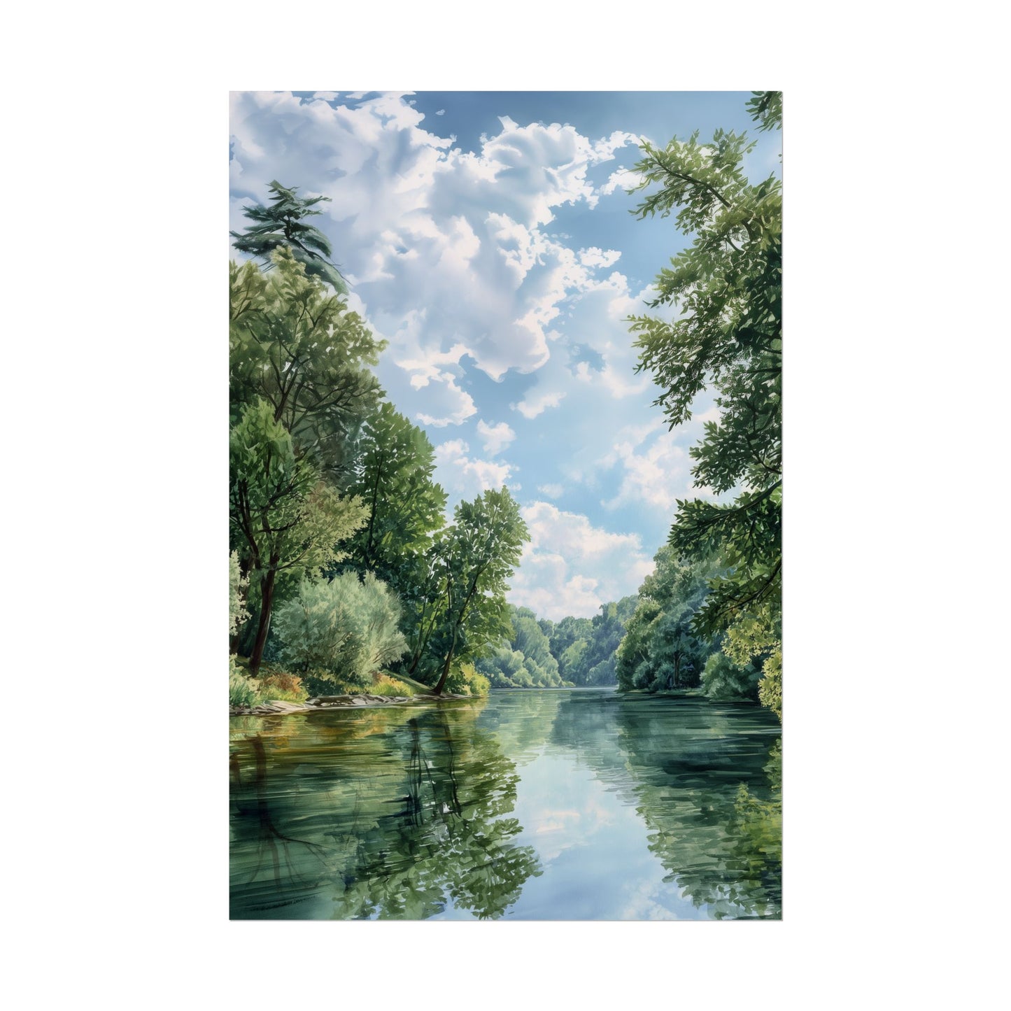 River Reflection Print — Scenic Landscape Wall Art