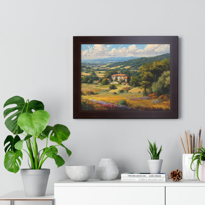 Tuscan Countryside Landscape Wall Art - Framed Art Print