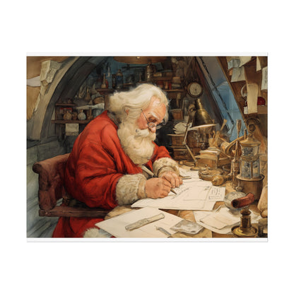 Rolled Poster - Santa Workshop Whimsical Holiday Decor