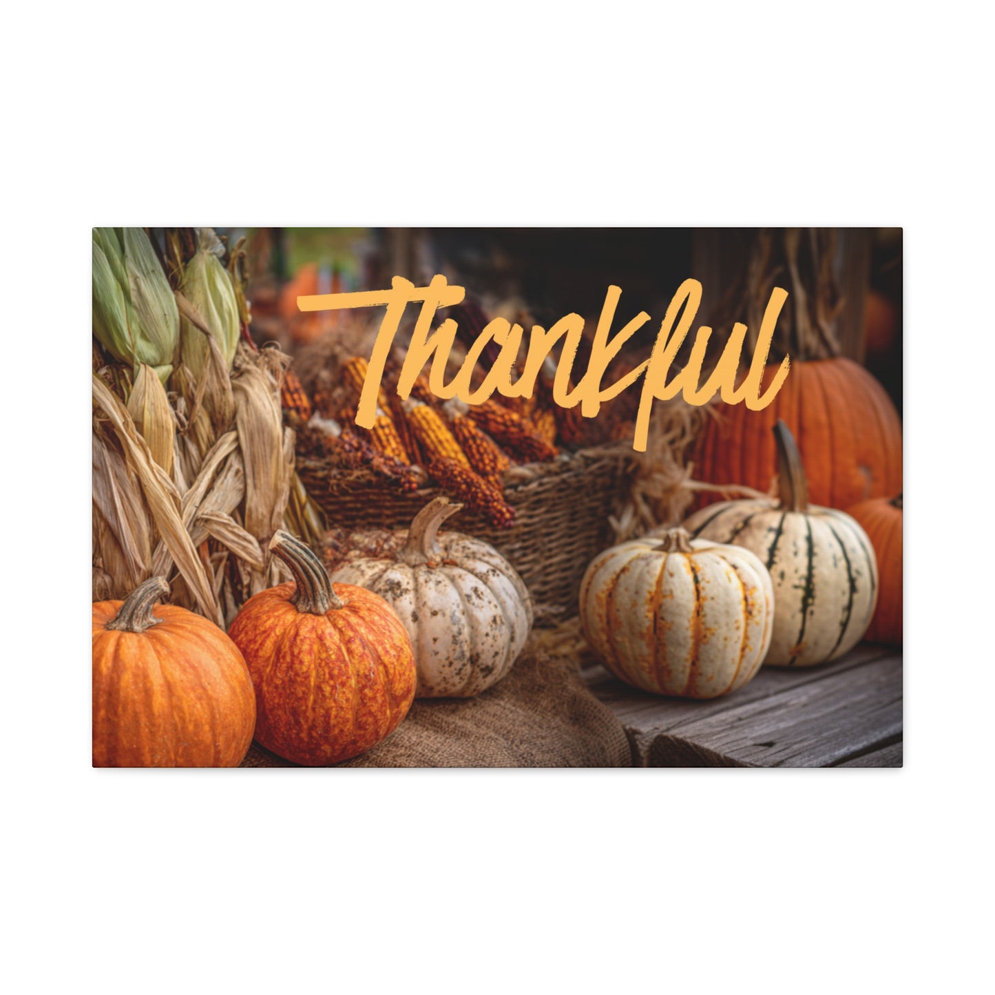 Thankful Fall Wall Art Canvas
