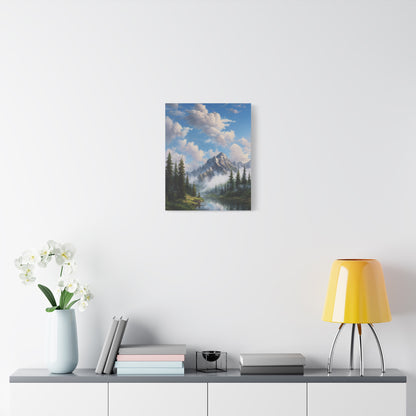 Mountain Lake Canvas Print — Serene Alpine Landscape Wall Art