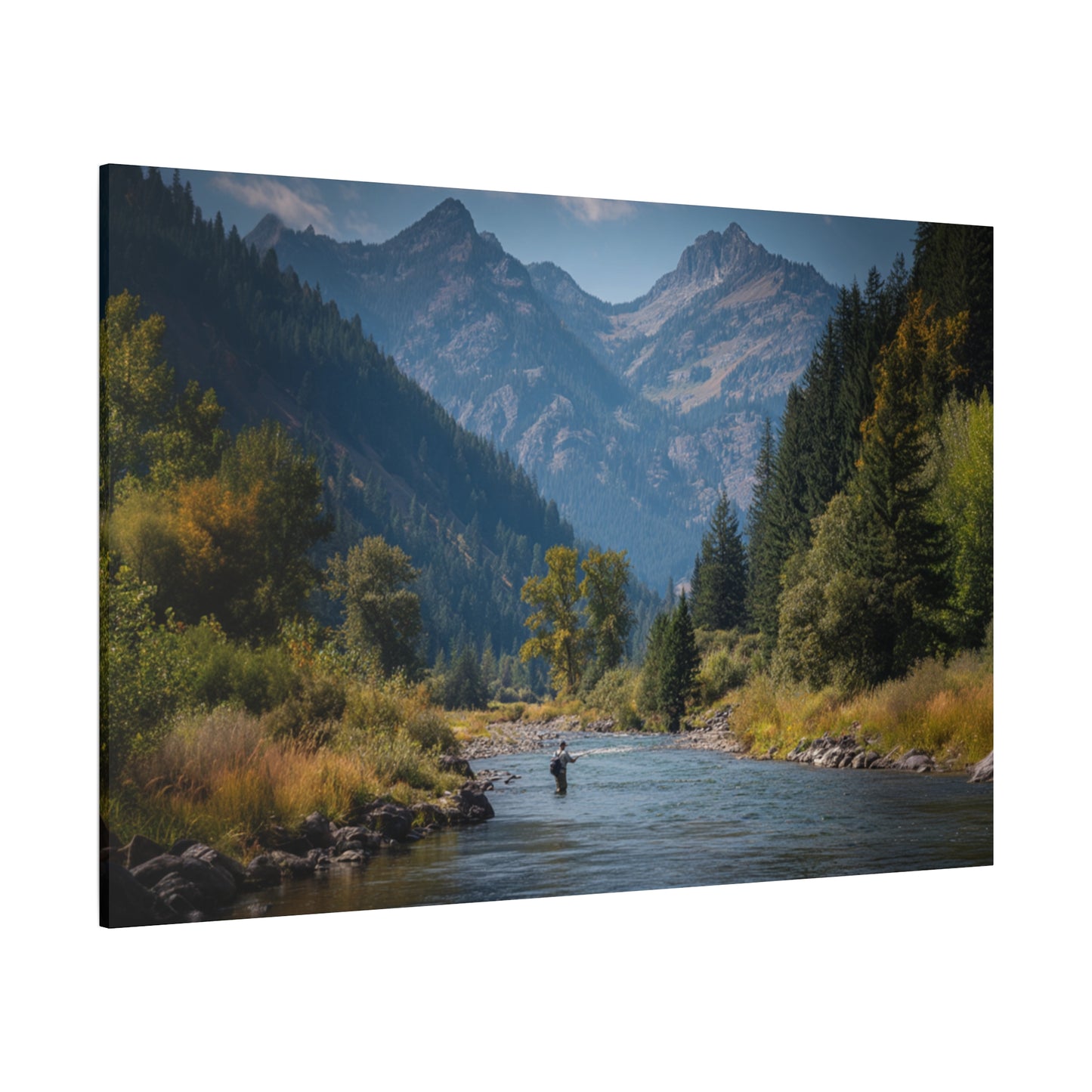 Canvas Art - Mountain Stream Fly Fishing