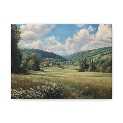 Countryside Meadow Canvas Print — Stretched Matte Wall Art