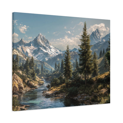 Canvas Print - Mountain Stream on a Beautiful Day