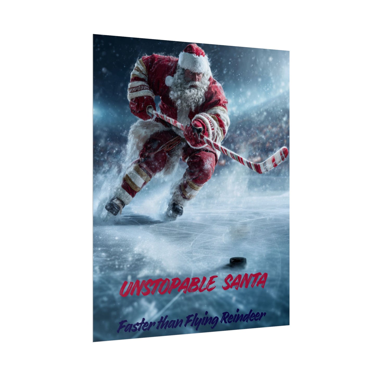 Santa Hockey Poster