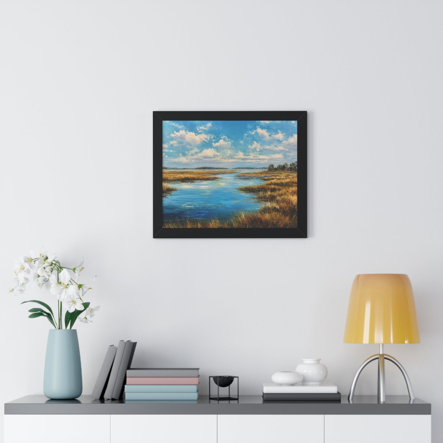 Coastal Marsh Seascape — Framed Wall Art Print