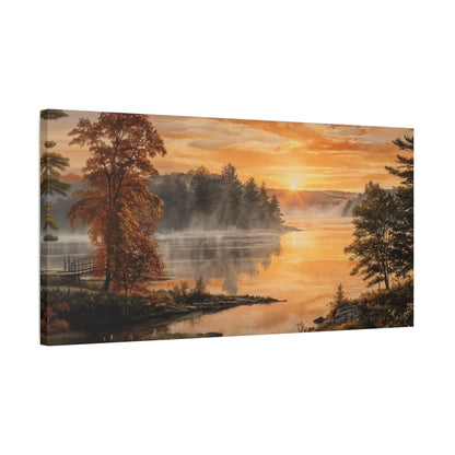 Autumn Sunrise Lake Canvas Print